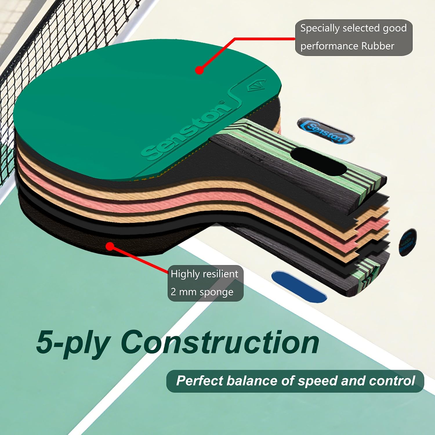 5-Ply Wood Table Tennis Set of - Table Tennis Reference 评论和价格